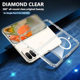 Magnetic Case For Google Pixel 9 Pro Fold, Transparent And Yellow Resistant,Compatible With Magsafe,Slim Fit Shockproof Protective Phone Case For Pixel 9 Pro Fold Case (Transparent)