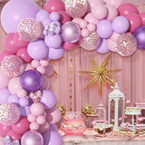 175Pcs Pink And Purple Balloon Garland Arch Kit Butterfly Baby Shower Decorations For Girl, Lavender Purple Dusty Pink Balloon For Women Birthday Bridal Shower Wedding Party Supplies