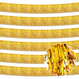 6 Pack 10 Ft Gold Foil Fringe Garland Metallic Streamers Tinsel Banner Wall Hanging Garland Backdrop For Parade Floats, Halloween, Christmas, Thanksgiving, New Year Party Decorations