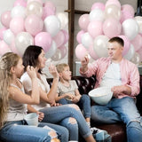 Blush Pink Balloons, 50 Pcs 12Inch Dusty Pink Pearl White Sand Latex Balloon Retro Pink Nude Cream Boho Balloons For Bridal Baby Girls Shower Boho Bachelorette Birthday Wedding Party Decorations