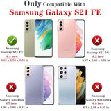 For Galaxy S21 Fe 5G Case: Samsung Galaxy S21 Fe 5G Case With Hd Screen Protector, Military Grade Protective Cases With Ring For Samsung S21 Fe (Red)