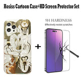 Cartoon Case For Iphone 16 Pro 6.3'' With Hd Screen Protector, With Wrist Strap Kickstand Metal Chain Strap Soft Tpu Shockproof Protective For Girls Women Minnie