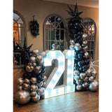 8pcs Black Star Balloons 22 Inch Foil 4D Spike Mylar Balloons for Party Decorations