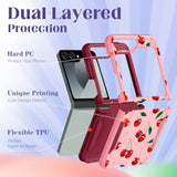 For Samsung Galaxy Z Flip 6 Case - Women Girls Cute Phone Cover Girly Aesthetic Kawaii Unique Design Teens Pretty Cheery Heavy Duty Shockproof Protective For Galaxy Z Flip 6 Case 6.7 Inch