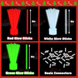 150pcs Christmas Light-Up Necklaces & Bracelets Red Green White Party Favors