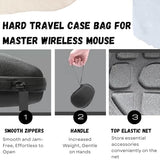 Hard Travel Case Bag For Mx Master 3, Mx Master 2S, And Wireless Mouse - Waterproof & Shockproof Eva Case With Hand Strap, 360° Zipper - Perfect For Travel Mouse (Pale Grey)