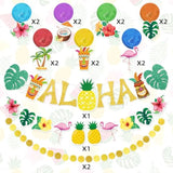 Pre-Strung Hawaiian Aloha Party Banner Decorations, Large Luau Tiki Tropical Party Decorations For Summer Beach Birthday Party Supplies