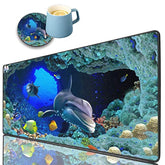Extended Gaming Mouse Pads And Coasters, Desk Mats With Waterproof Stitched Edges, Easy To Fold And Store Keyboard Mats For Work And Desktops -Dolphin Sea World