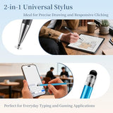 2-in-1 Stylus Pen for Touchscreen, 6pcs High Sensitivity and Precision Stylus Pens for iPad iPhone Android Suitable for All Touch Screens