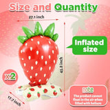2 Pack 4 Ft Giant Standing Foil Balloon Summer Party Decorations Aluminum Balloons For Berry First Birthday Summer Themed Parties(Strawberry)