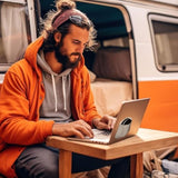 kwmobile Stick-on Holder for Apple Magic Mouse/Logitech Pebble/Samsung Mouse Slim - Storage for Laptop Tablet - Pouch for Mouse Grey