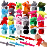 30 Pcs Stuffed Animal Slap Bracelet For Kids Cute Animal Slap Bracelets Stuffed Bracelets Bulk Bracelet Plush For Holiday Gifts, Themed Party Favors, Classroom Rewards