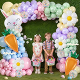 Easter Balloon Arch Kit 158Pcs - Pastel Balloons With Bunny, Carrot & Daisy Balloons For Easter Party Decorations, Spring Birthday, Baby Shower
