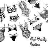 Lingerie Party Banners Lingerie Shower Decorations 2Pcs Bras And Panties Cutout Banners Black Lingerie Party Decor For Underwear Girls Bachelorette Bridal Shower Party Supplies