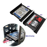 (Pack Of 2) 2.5" To 3.5" Bay Ssd Hdd Notebook Hard Disk Drive Black Mounting Bracket Adapter Tray Kit
