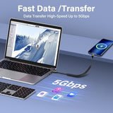 Usb Type C Coiled Cable 5Gbps Retractable 90 Degree Usb3.0 To Usb C Charging Cable And Data Transfer For Phone, Tablet, Other Usb C Devices (M To D)