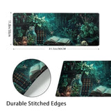 Dark Academia Mouse Pad Gothic Plant Extended Desk Mat Spooky Witchy Large Xl Mousepad Non-Slip Rubber Base Stitched Edge Long Keyboard Pad For Desk Gaming Laptop Desktop 31.5X11.8 Inch