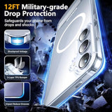 Clear Case For Samsung Galaxy S24 Plus | Magnetic, 3 Stand Ways, Military Grade Drop Protection, With Invisible Stand, Shockproof Phone Case For Galaxy S24 Plus,Clear