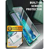 i-Blason Ares Series Designed for Samsung Galaxy S20 FE 5G Case (2020 Release), Dual Layer Rugged Clear Bumper Case with Built-in Screen Protector (MintGreen)
