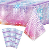 3 Pcs Disco Tablecloth Las Vegas Casino Theme Table Cover Table Decorations For 60S 70S 80S 90S Disco Birthday Party Supplies