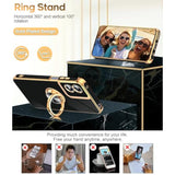 Moto G Play 2024 Case 360° Magnetic Ring Stand Shockproof TPU Black Rose Gold