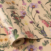 Wildflower Floral Gift Wrap Roll, 17"x16.4' Kraft Paper for All Occasions