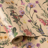 Wildflower Floral Gift Wrap Roll, 17"x16.4' Kraft Paper for All Occasions