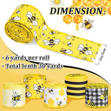 Bee Wired Edge Ribbon 30 Yards 2 Inch Yellow Black Plaid Stripe Ribbon