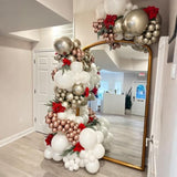 124 Pcs Christmas Balloon Arch Kit Red, Gold & White Winter Wonderland Decor