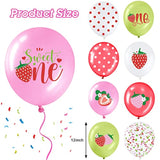 36 Pcs Strawberry Theme Balloons Strawberry Polka Dot Sweet One Balloons For Girls First Birthday Party Decorations Summer Fruit Baby Shower Supplies, 12 Inch