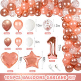 Rose Gold 1St Birthday Decorations Girl First Birthday Party Supplies Include Rose Gold Balloon Arch And Balloons Boxes Photo Banner Backdrop For Baby Girl Party Supplies