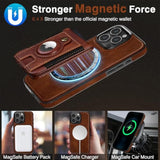 MagSafe Compatible iPhone 16 Pro Max Wallet Case, Detachable Leather Card Holder