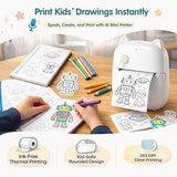 Ai Sticker Printer For Kids, Portable Inkless Thermal Mini Printer With Bluetooth, Pocket Photo & Label Maker For Journals, Study Notes School, Office & Home, Creative & Diy Gift (Ios & Android)
