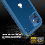 Designed For Iphone 12/12 Pro Case, Full Body Rugged With Built-In Touch Sensitive Anti-Scratch Screen Protector, Soft Tpu Bumper Case For Iphone 12/12 Pro 6.1" (Blue)