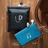 Pocket Snap & Store Mobile Charger Case Pouch, Slate Blue