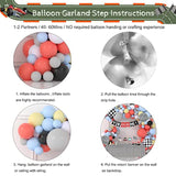 Race Car Balloon Garland Kit – Pastel Coral, Blue, Yellow, Black, White Balloons & Decor Set