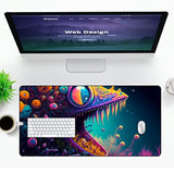 Gaming Mouse Pad Xl - Extra Large Extended Non Slip Trippy Chameleon - Keyboard And Mouse Desk Pad For Home Office And Study 31.5 X 15.7 In