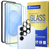 2+2 Pack for Samsung Galaxy S25 Plus 6.7-inch Tempered Glass Screen Protector with Camera Lens Protector, MilitaryShield 9H HD Clear, Case Friendly,