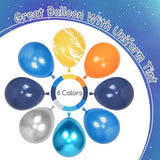 60-Pc Space Balloon Set Silver, Blue, Yellow & Orange Party Decor