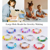 120PCS 14mm Large Hole Murano Glass Beads for Jewelry, Pens & Crafts (Multicolor)
