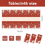 3 Pack Christmas Tablecloths,Disposable Plastic Tablecloths 54" X 108" Christmas Decorations,Xmas Snowman Table Cloths For Party Supplies,Plastic Table Covers For Home,Dinner,Indoor Or Outside