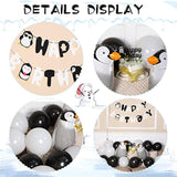 48-Piece Penguin Party Decor Set with Banner, Cake Topper, Walking & Latex Balloons