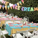 2-Pack Ice Cream Tablecloths for Birthday Parties, Baby Showers & Themed Events (54"x108")