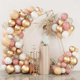 Blush Pink Balloon Garland Kit: Rose Gold, Peach & White Boho Decor