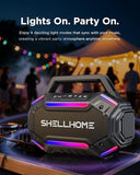 Bluetooth 6.0 Speakers Outdoor, 80W(Peak) Loud Speaker with Bass, 30H Playtime, IPX6 Waterproof, RGB Lights, BassUp 2.0, TWS, Portable Large Jobsite