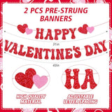 26 Pcs Happy Valentine’S Day Party Decorations 3D Red Heart Wall Decor For Boy Girl Happy Valentine’S Day Wedding Anniversary Party Supplies