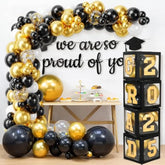119pcs Class of 2025 Grad Decor – Balloon Boxes, Arch Kit, Banner & More