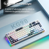 Kg98 Mechanical Keyboard,Hot Swappable Custom Gaming Keyboard,Pre-Lubed Linear Switches,Rgb Sidelit,Tri-Mode 98 Keys Compact Layout For Gaming/Typing/Win/Mac/Pc