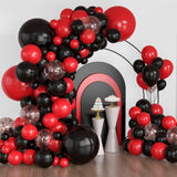 Red And Black Balloon Garland Kit, 114Pcs Red And Black Balloons, 4 Sizes Black Red Balloons For Casino Theme New Year Birthday Party Decorations