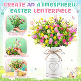 Easter Table Centerpieces Include 3 Easter Egg Floral Picks 5 Eucalyptus Stems Plants With Vase Artificial Easter Egg Flower Arrangement For Easter Spring Party Office Home Decoration